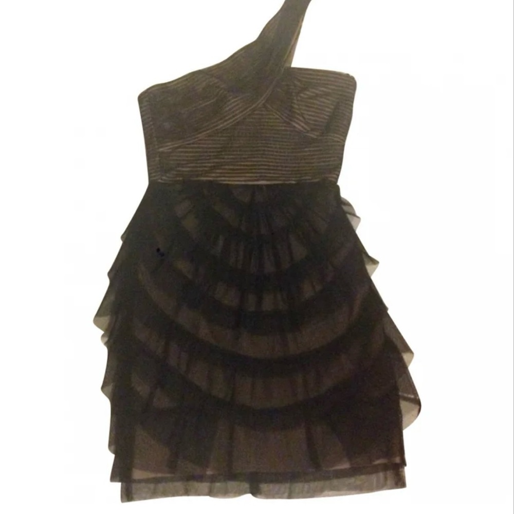 Elegant Black One-Shoulder Dress by BCBG MAXAZRIA. Size 2